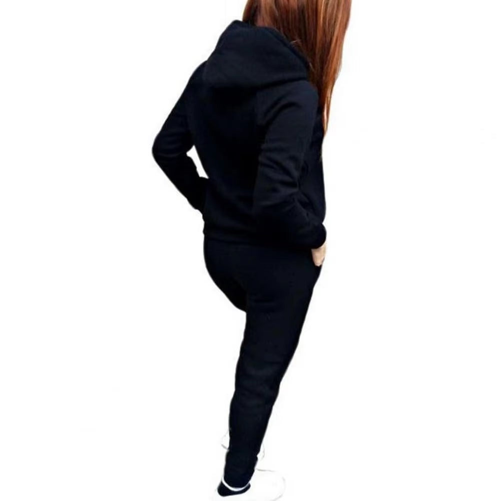 1 Set Tracksuit Women Pure Color Autumn Tracksuit Fashionable Lady Hoodie Sweatshirt Suit Ensemble Jogging Femme Chandals Mujer