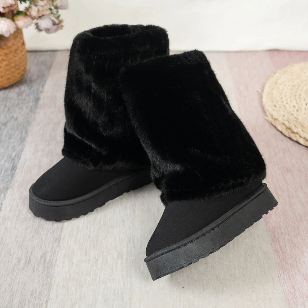 Women'S Snow Boots Fashionable and Warm Mid Calf Winter Boots Perfect for Casual and Outdoor Activities