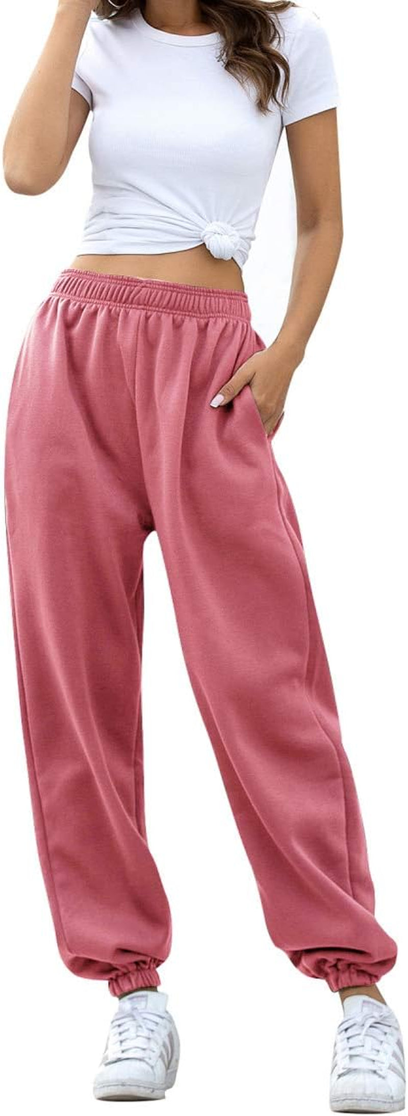 Women'S High Waisted Sweatpants Workout Active Joggers Pants Baggy Lounge Bottoms