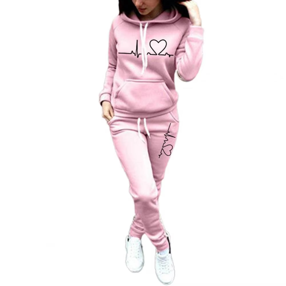 1 Set Tracksuit Women Pure Color Autumn Tracksuit Fashionable Lady Hoodie Sweatshirt Suit Ensemble Jogging Femme Chandals Mujer