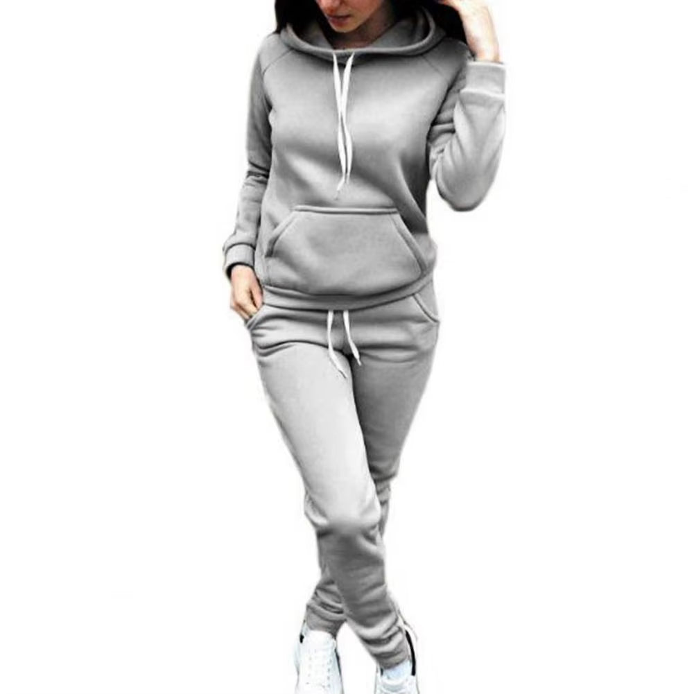 1 Set Tracksuit Women Pure Color Autumn Tracksuit Fashionable Lady Hoodie Sweatshirt Suit Ensemble Jogging Femme Chandals Mujer