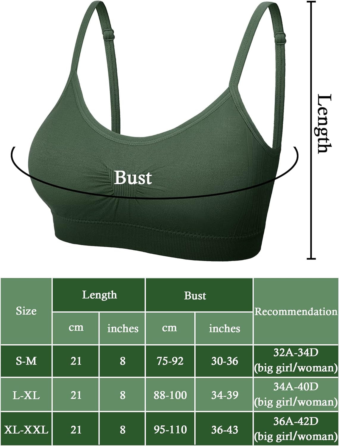 4 Pieces Bralette Neck Cami Bra Wireless Tank Top Bra Sports Bra for Women