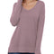 V Neck Sweaters for Women Fall Lightweight Knit Pullover Sweater Blouse,Us Size Xx-Large in Purple Gray