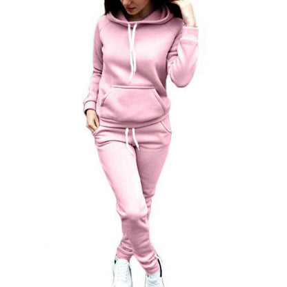 1 Set Tracksuit Women Pure Color Autumn Tracksuit Fashionable Lady Hoodie Sweatshirt Suit Ensemble Jogging Femme Chandals Mujer