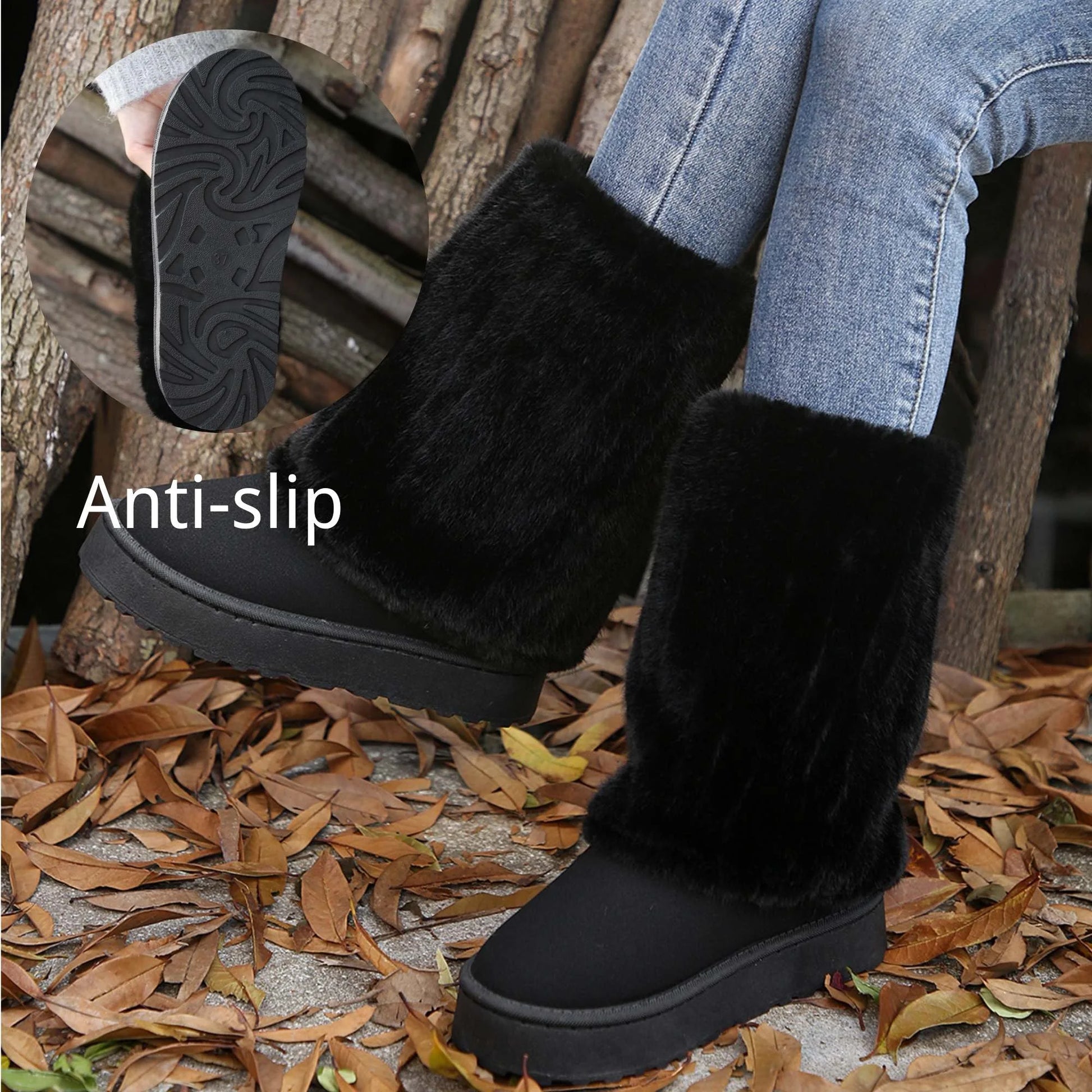 Women'S Snow Boots Fashionable and Warm Mid Calf Winter Boots Perfect for Casual and Outdoor Activities