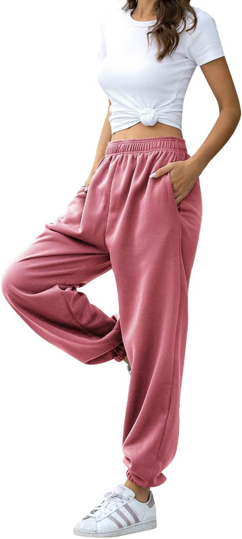 Women'S High Waisted Sweatpants Workout Active Joggers Pants Baggy Lounge Bottoms